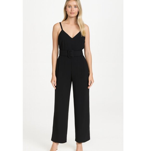 Cinq A Sept Billie Wide Leg Jumpsuit 0 Black NWT - Picture 1 of 7